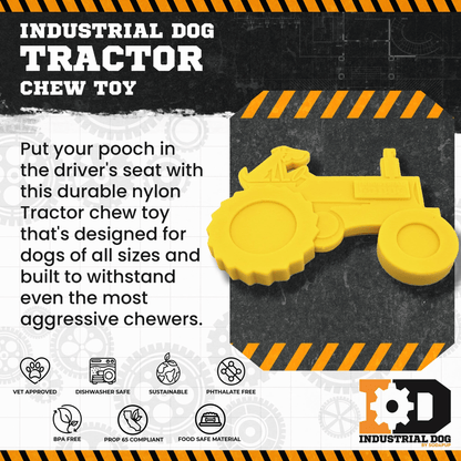 ID Tractor Ultra-Durable Nylon Chew Toy for Aggressive Dogs
