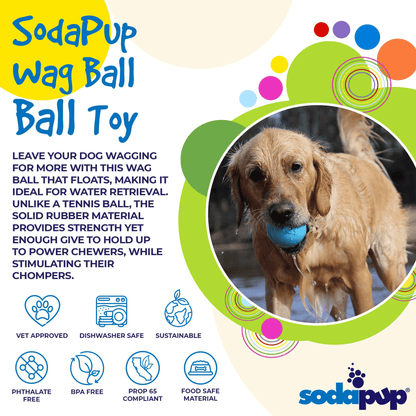 SP Wag Ultra-Durable Floating Rubber Ball for Power Chewers