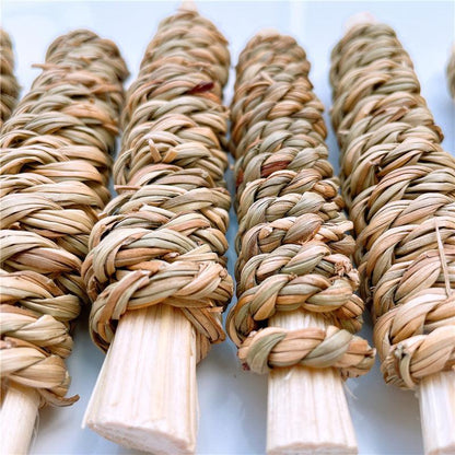 Bamboo Bliss Straw Molar Toy - Natural Water Grass And Sweet Bamboo Small Pet Grinding Toy
